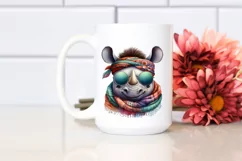 Boho Rhino Scarf Sunglasses Clipart Product Image 2