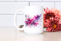 Colorful Magenta Watercolor Background with Drips | Clipart Product Image 2