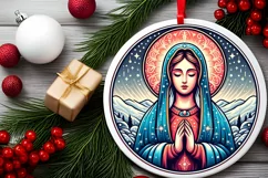 Round Christmas Ornament Sublimation|Clipart Product Image 2