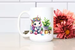 Baby Unicorn Gardening Illustration Product Image 2
