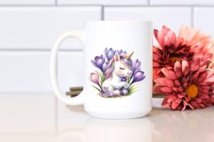 Cute Baby Unicorn with Crocus | Sublimation | Clipart Product Image 2
