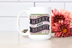 Retro Merry and Bright Christmas Png Product Image 2