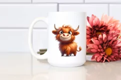 Highland Cow with Big Eyes, Funny Expressive PNG Product Image 2