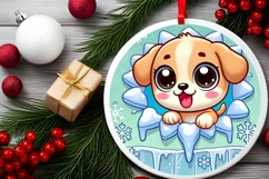 Round Christmas Ornament Sublimation|Clipart Product Image 1