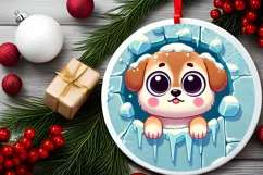 Round Christmas Ornament Sublimation|Clipart Product Image 1