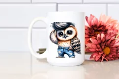 Revolted Baby Owl with Model Pose PNG Product Image 2