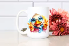 Duck Portrait Victory Sign Clipart Product Image 2