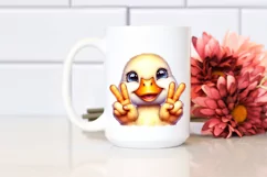 Duck Portrait Victory Sign Clipart Product Image 2
