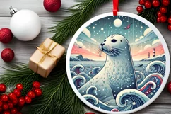 Round Christmas Ornament Sublimation|Clipart Product Image 2