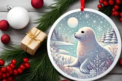 Round Christmas Ornament Sublimation|Clipart Product Image 2
