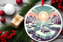 Round Christmas Ornament Sublimation|Clipart Product Image 2