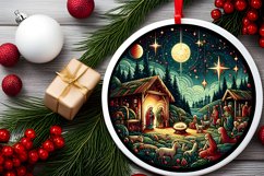 Round Christmas Ornament Sublimation|Clipart Product Image 2