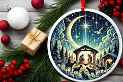 Round Christmas Ornament Sublimation|Clipart Product Image 2