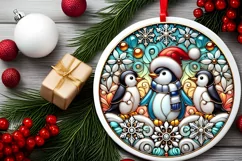 Round Christmas Ornament Sublimation|Clipart Product Image 1