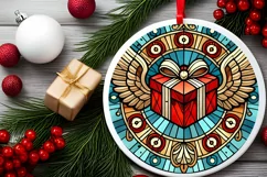 Round Christmas Ornament Sublimation|Clipart Product Image 1