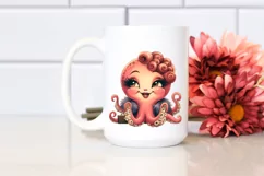 Octopus Portrait Vintage Diva Clipart Product Image 2