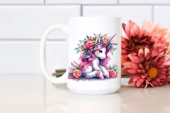 unicorn with Floral Wreath PNG Product Image 2