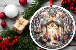 Round Christmas Ornament Sublimation|Clipart Product Image 2