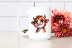 Expressive Baby Highland Cow PNG Product Image 2