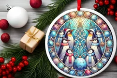 Round Christmas Ornament Sublimation|Clipart Product Image 2