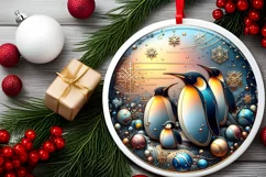 Round Christmas Ornament Sublimation|Clipart Product Image 2