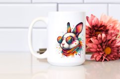 Colorful Rabbit with Sunglasses | Sublimation | Clipart Product Image 2