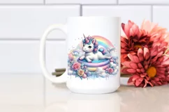 Baby Unicorn with Pool, Pastel PNG Product Image 2