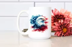 Watercolor Patriotic Bald Eagle USA Flag | Sublimation Product Image 2