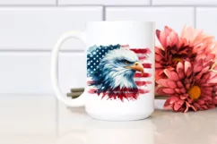 Watercolor Patriotic Bald Eagle USA Flag | Sublimation Product Image 2