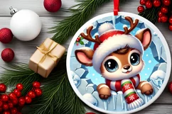 Round Christmas Ornament Sublimation|Clipart Product Image 2