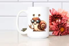 Washed Snail Sunglasses Rocker Sign Clipart Product Image 2