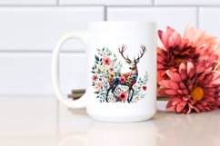 Colorful Floral Deer | Sublimation | Clipart Product Image 2