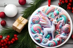 Round Christmas Ornament Sublimation|Clipart Product Image 2