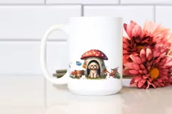 Watercolor Mushroom Sunflower Scene | Sublimation | PNG Product Image 2