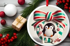 Round Christmas Ornament Sublimation|Clipart Product Image 1