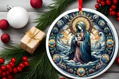 Round Christmas Ornament Sublimation|Clipart Product Image 2