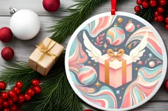 Round Christmas Ornament Sublimation|Clipart Product Image 2
