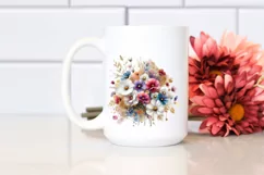 Vibrant Bouquet with Cosmos and Splash | Clipart Product Image 2