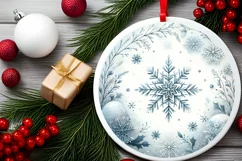Round Christmas Ornament Sublimation|Clipart Product Image 2