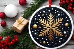 Round Christmas Ornament Sublimation|Clipart Product Image 2