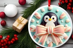 Round Christmas Ornament Sublimation|Clipart Product Image 1