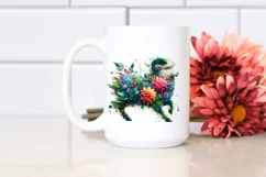 Vibrant Watercolor Lamb with Flowers PNG Product Image 2