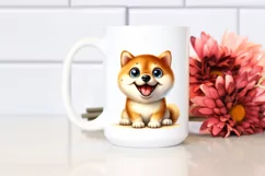 Cute Crazy Enthusiastic Funny Shiba Inu | Clipart Product Image 2
