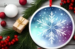 Round Christmas Ornament Sublimation|Clipart Product Image 2