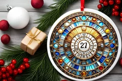 Round Christmas Ornament Sublimation|Clipart Product Image 1