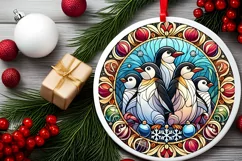 Round Christmas Ornament Sublimation|Clipart Product Image 1