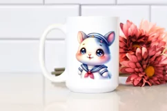 Vibrant Cute Baby Bunny in Sailor Suit | Sublimation | Product Image 2