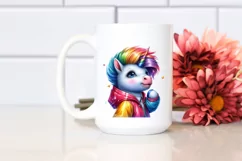 excited Baby Unicorn Posing PNG Product Image 2