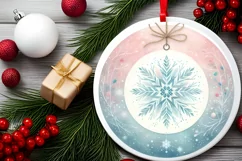 Round Christmas Ornament Sublimation|Clipart Product Image 2