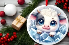 Round Christmas Ornament Sublimation|Clipart Product Image 2